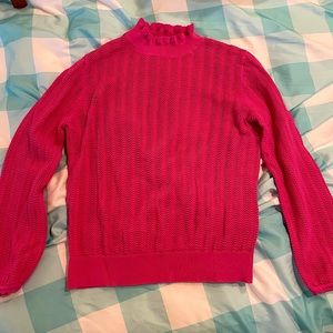 J. Crew, pink mock neck sweater